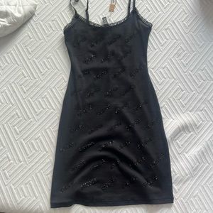 SKIMS rhinestone pointelle mini dress